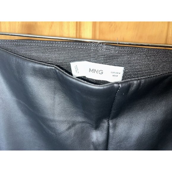 MNG By Mango Faux Leather Skinny Pants Black Size Medium - Picture 2 of 16
